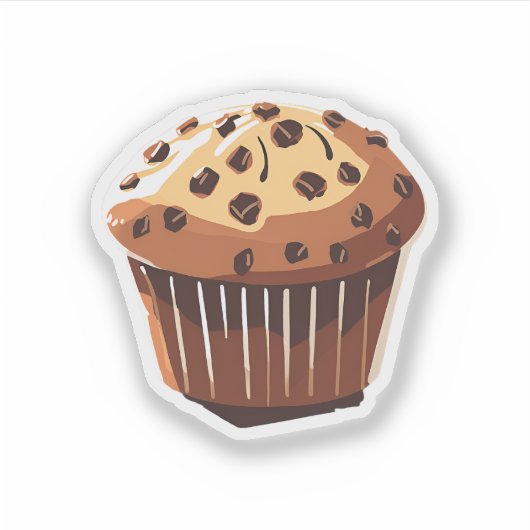 Chocolate Chip Muffin Aufkleber (Vorderseite)