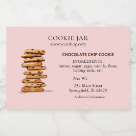 Chocolate Chip Plätzchen Pink Bäckerei Lebensmitteletikett