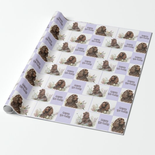 Chocolate Cocker Spaniel Geburtstag Geschenkpapier (Ungerollt)