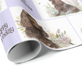 Chocolate Cocker Spaniel Geburtstag Geschenkpapier (Rolleneckpunkt)