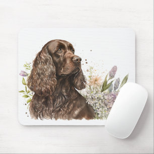 Chocolate-Cocker-Spaniel in Flieder Mousepad