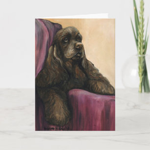 "Chocolate Cocker Spanisch" Art Grußkarte Feiertagskarte