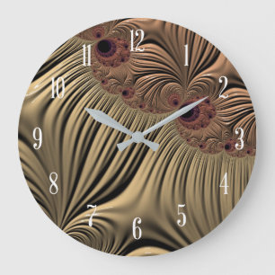 Chocolate Coffee Color with Numbers Große Wanduhr