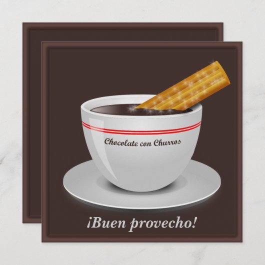 Chocolate con Churro Party Einladungen (Vorne/Hinten)