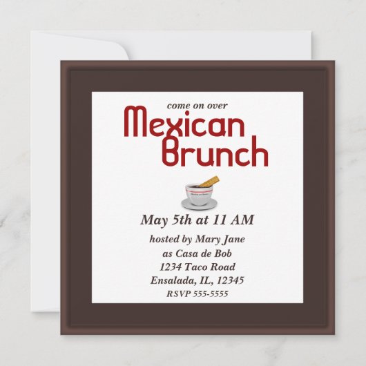 Chocolate con Churro Party Einladungen (Rückseite)