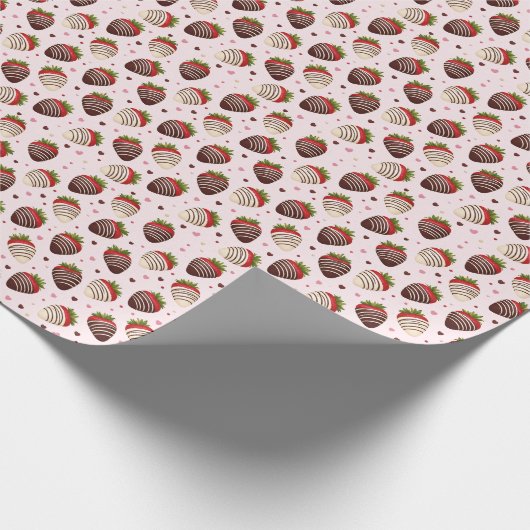 Chocolate Covered Strawberries Gift Wrap Geschenkpapier (Ecke)