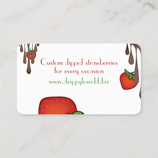 Chocolate Covered Strawberry Frucht Visitenkarte (Rückseite)