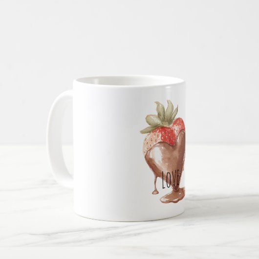 Chocolate Covered Strawberry Heart Kaffeetasse (Vorderseite Links)