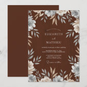 Chocolate-Creme-Kranz-Hochzeit Einladung (Vorne/Hinten)