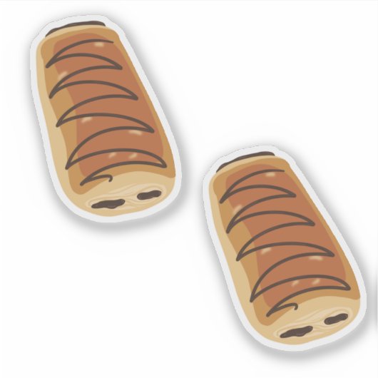 Chocolate Croissant Custom Vinyl Sticker Set (Vorderseite)