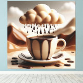 Chocolate Cup mit Fantasy Cloud Driving Leinwanddruck (Insitu (Holzboden))