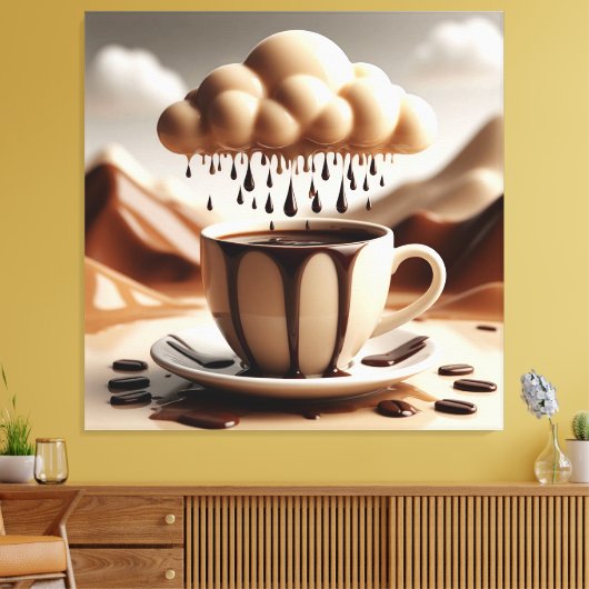 Chocolate Cup mit Fantasy Cloud Driving Leinwanddruck (Insitu (Wohnzimmer))