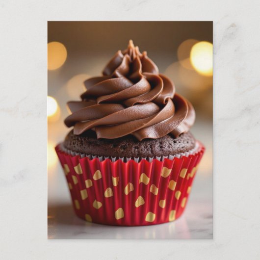 Chocolate Cupcake Recicard Postkarte (Vorderseite)