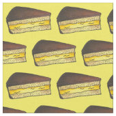 Chocolate Custard Boston Cream Pie Slice Dessert Stoff (Nahaufnahme)