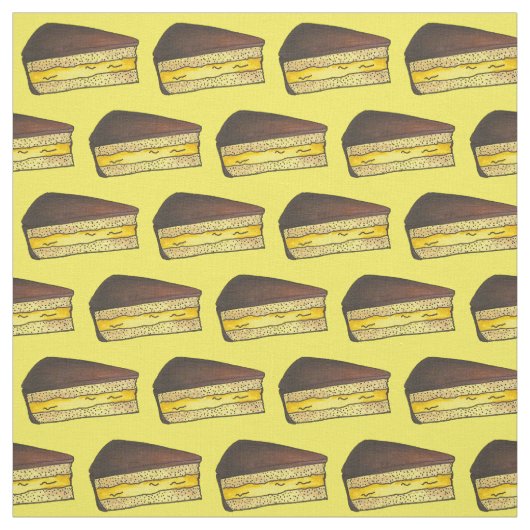 Chocolate Custard Boston Cream Pie Slice Dessert Stoff (Muster)