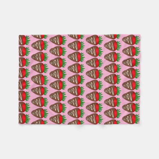 Chocolate Dipped Red Strawberry Strawberries Fruch Fleecedecke (Vorderseite (Horizontal))