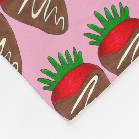 Chocolate Dipped Red Strawberry Strawberries Fruch Fleecedecke (Ecke)