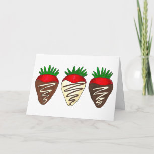 Chocolate Dipped Strawberry Valentine's Day Fruit Feiertagskarte