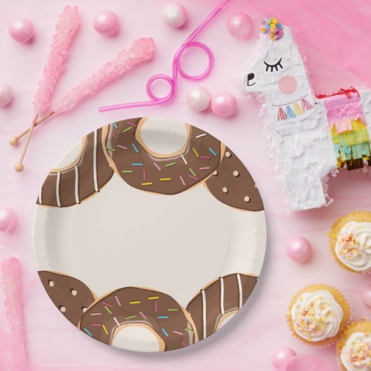 Chocolate Donut Delight Pappteller (Party)
