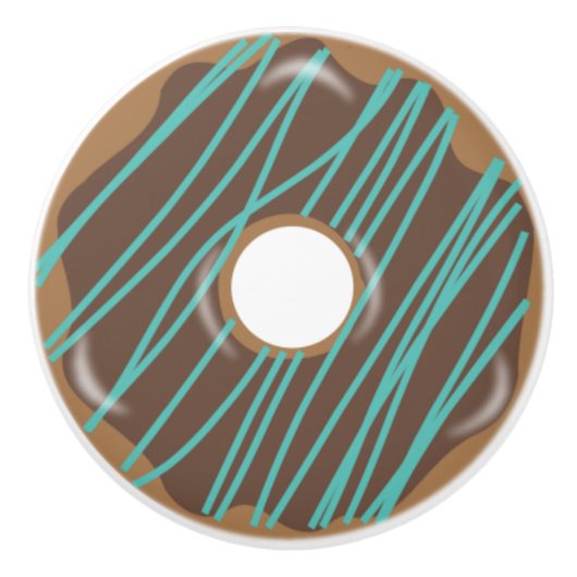 Chocolate Donut Doughnut Cabinet Knob Drawer Pull Keramikknauf (Vorderseite)