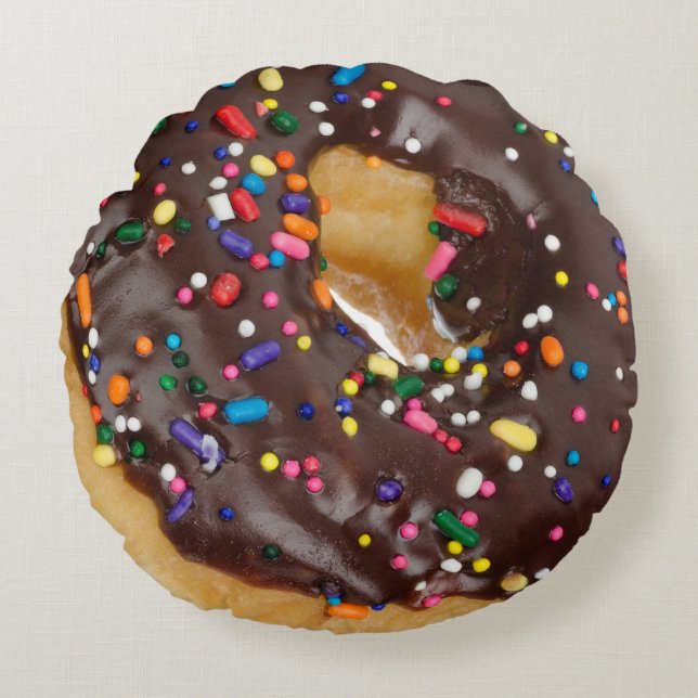 Chocolate Donut Novelty Rundes Kissen (Vorderseite)