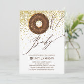 Chocolate Donut Oh Baby Neutral Baby Dusche Einladung (Stehend Vorderseite)
