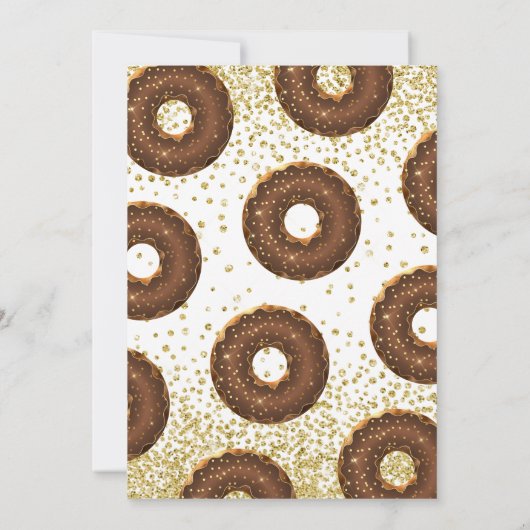 Chocolate Donut Oh Baby Neutral Baby Dusche Einladung (Rückseite)