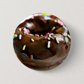 Chocolate Donut with Sprinkles Refrigerator Magnet Button (Vorderseite)