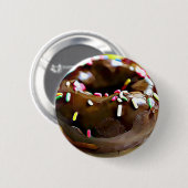 Chocolate Donut with Sprinkles Refrigerator Magnet Button (Vorne & Hinten)