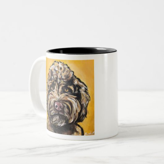 Chocolate Doodle Zweifarbige Tasse (Vorderseite Links)
