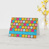 Chocolate Dots Birthday Card Karte (Gelbe Blume)