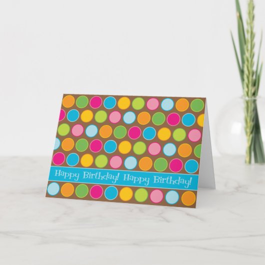Chocolate Dots Birthday Card Karte (Vorderseite)