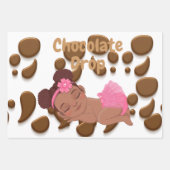 Chocolate Drop Baby Dusche Geschenkpapier Set (Vorderseite)