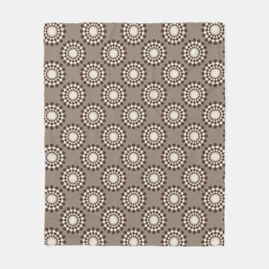 Chocolate Drops Polka Dot Mandala Muster Fleecedecke (Vorderseite)
