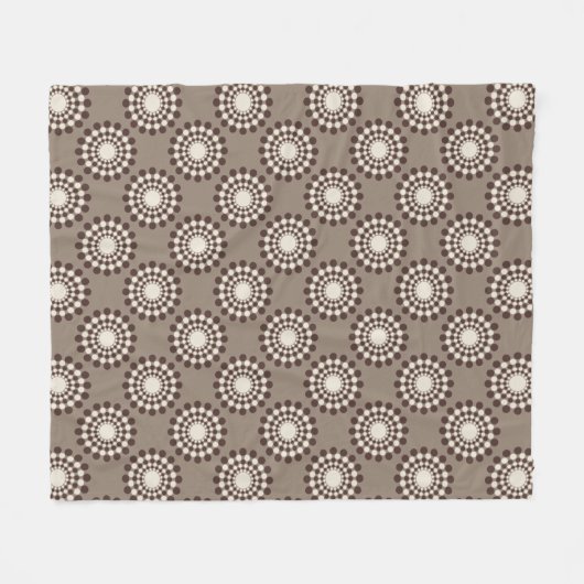 Chocolate Drops Polka Dot Mandala Muster Fleecedecke (Vorderseite (Horizontal))