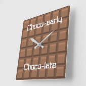 Chocolate Early & Late Quadratische Wanduhr (Winkel)