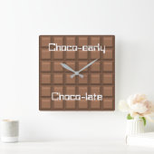 Chocolate Early & Late Quadratische Wanduhr (Zuhause)