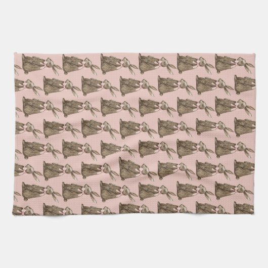 Chocolate Easter Bunny Geschirrtuch (Horizontal)