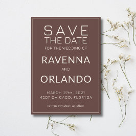 Chocolate Elfenbein Alte-Money-Moderne Hochzeit Save The Date