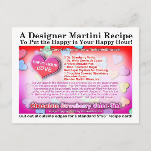 Chocolate-Erdbeer-Valentinstag-Martini-Karte Feiertagspostkarte