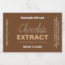 Chocolate Extract Modern Label Sticker Schaumweinetikett