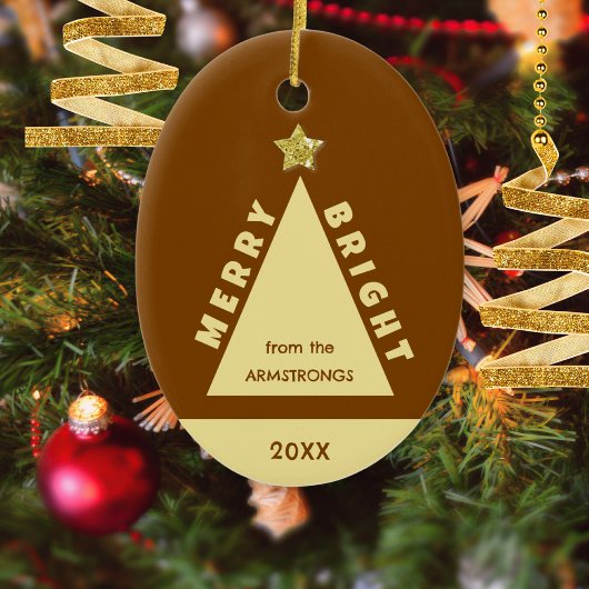 Chocolate Family Photo Minimalist Keepsake Keramik Ornament