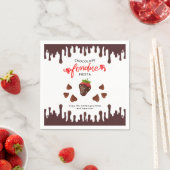 Chocolate Fondue Fiesta Strawberry Hearts Birthday Serviette (Beispiel)