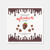 Chocolate Fondue Fiesta Strawberry Hearts Birthday Serviette (Vorderseite)