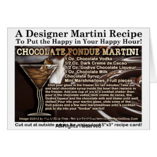 Chocolate Fondue Martini Rezept Grußkarte