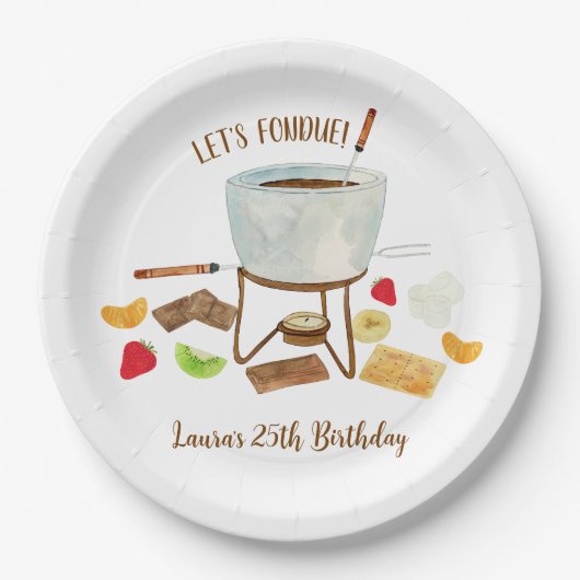 Chocolate Fondue Party Pappteller (Vorderseite)