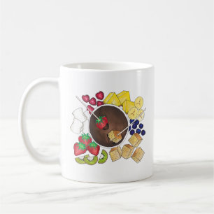 Chocolate Fondue Pot Retro Dessert Food Fruit Cake Kaffeetasse
