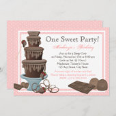 Chocolate Fountain Film Sleepover Einladung (Vorne/Hinten)