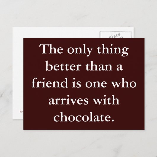 Chocolate Friendship Postcard Motivation Postkarte (Vorne/Hinten)