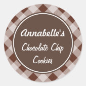 Chocolate Gingham Kitchen Stickers (Vorderseite)